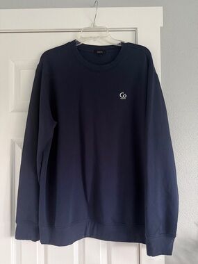 Quince Men's Crewneck Sweatshirt - Deep Navy with Small White Logo